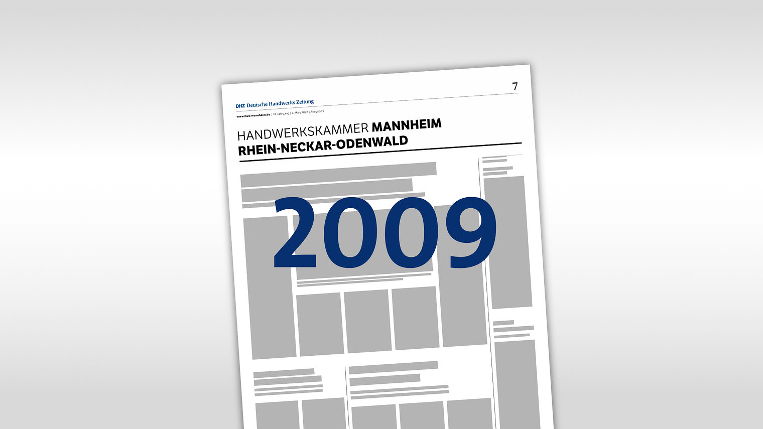 Archiv der Regionalseiten in der DHZ (Deutsche Handwerkszeitung) mit der Jahreszahl 2009