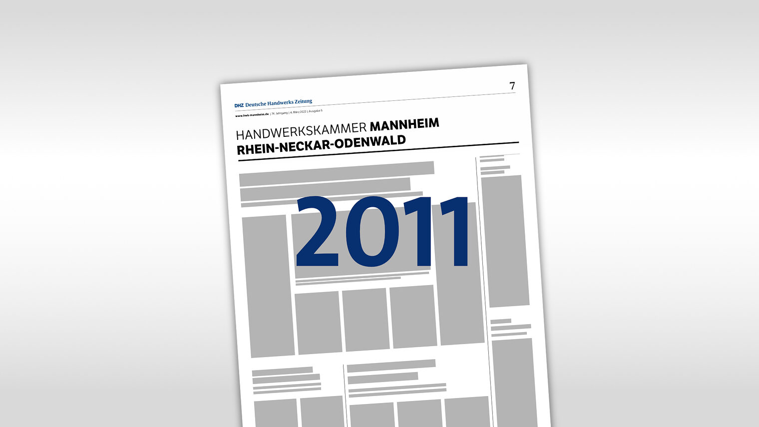 Archiv der Regionalseiten in der DHZ (Deutsche Handwerkszeitung) mit der Jahreszahl 2011