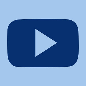 Ansicht des YouTube-Icons in Form einer Kamera mit mittigem Pfeil als Symbol für den Start des Videos