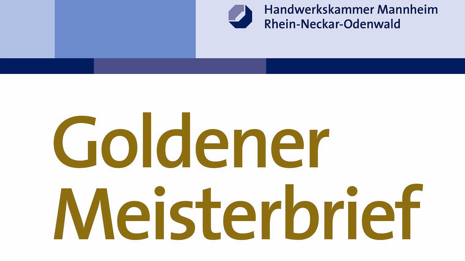 Schriftzug in Gold: Goldener Meisterbrief