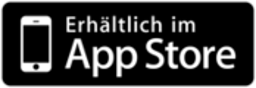 Schwarzes rechteckiges Icon mit einem weißen Handy und der Aufschrift: Erhaeltlich im App Store.