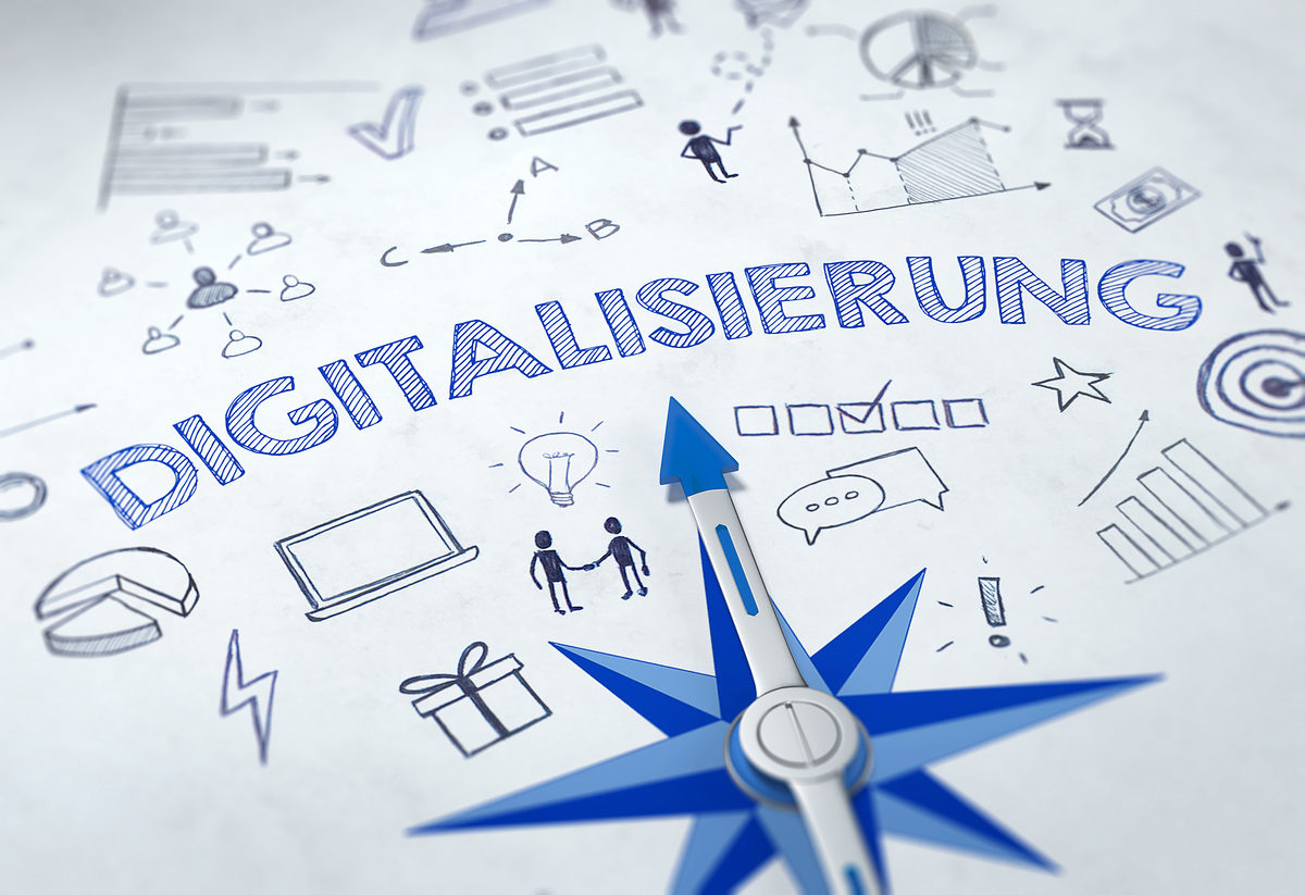 Digitalisierung Konzept mit blauem Kompass. 3d Rendering Schlagwort(e): beratung, hintergrund, kompass, konzept, kurs, navigation, orientierung, pfeil, plan, planung, richtung, strategie, text, wort, ziel, digitalisierung, digital, transformation, geschäft, digitalization, wandel, prozess, organisation, wandlung, unternehmen, computer, iot, internet, 4, 0, zukunft, verwandeln, connectivity, konnektivität, industrie, smart, intelligent, business, hintergrund, kompass, konzept, kurs, navigation, orientierung, pfeil, plan, planung, richtung, strategie, text, wort, ziel