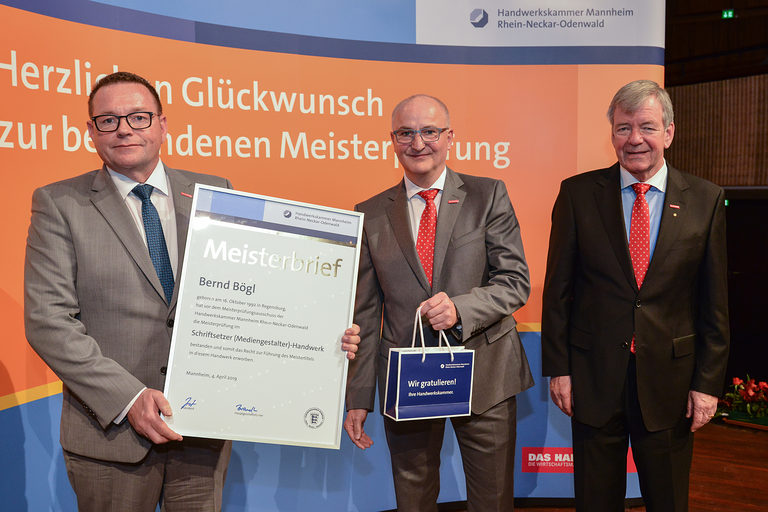 Präsidium der Handwerkskammer Mannheim Rhein-NEckar-Odenwald auf der Meisterfeier 2019 im Congresszentrum rosengarten in Mannheim. 