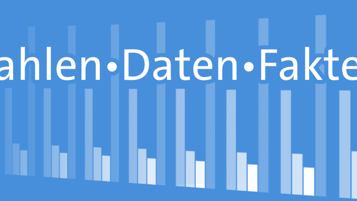 Zahlen, Daten, Fakten: Dargestellt mit Diagrammen auf blauem Hintergrund.