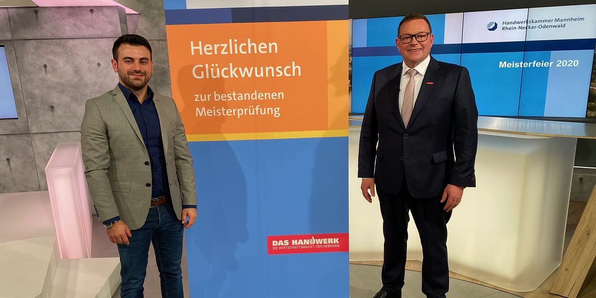 © Rhein-Neckar-Fernsehen (RNF) | Mustafa Yorulmaz im Studio während der virtuellen Meisterfeier © Rhein-Neckar-Fernsehen (RNF) | Mustafa Yorulmaz im Studio während der virtuellen Meisterfeier