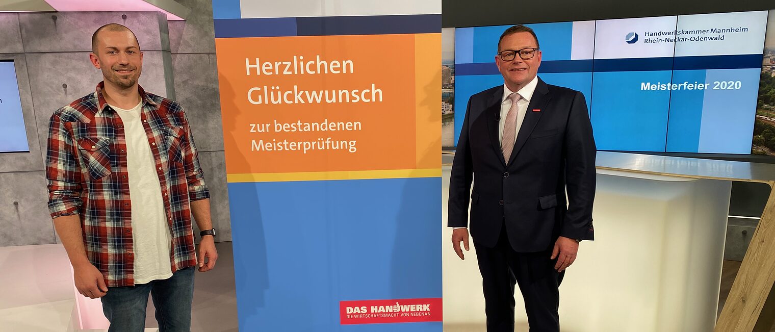 Rhein-Neckar-Fernsehen (RNF) | Oliver Krause im Studio während der virtuellen Meisterfeier Rhein-Neckar-Fernsehen (RNF) | Oliver Krause im Studio während der virtuellen Meisterfeier