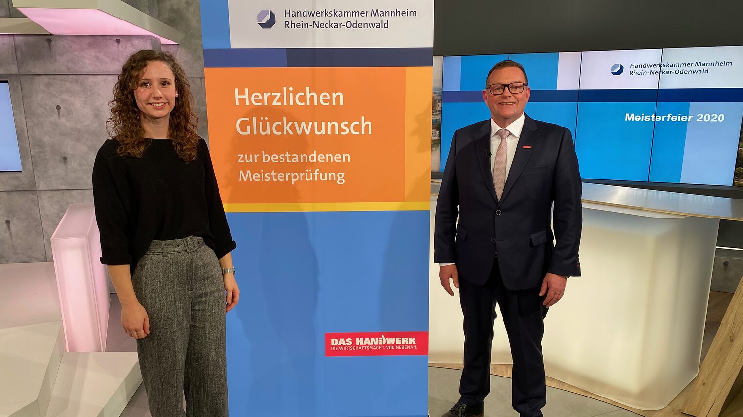 Rhein-Neckar-Fernsehen (RNF) | Sophia Brunck im Studio während der virtuellen Meisterfeier 