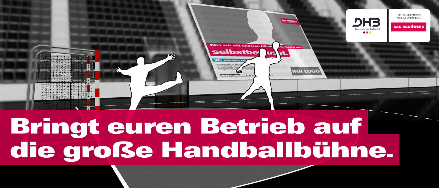 Titelmotiv Gewinnspiel Drei-Nationen-Turnier Handball-DHB Handwerk
