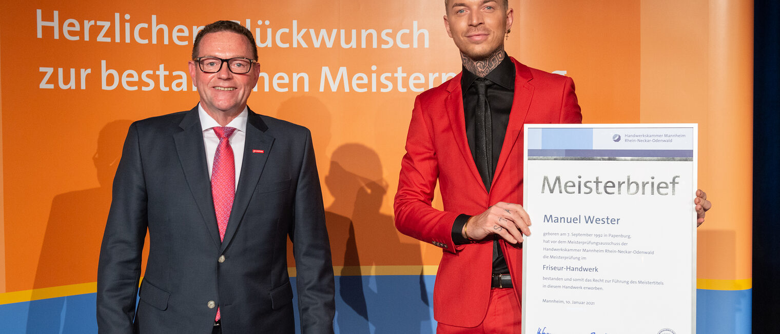 Meisterfeier 2021 - Manuel Wester - Jahrgangsbeste Friseurmeister
