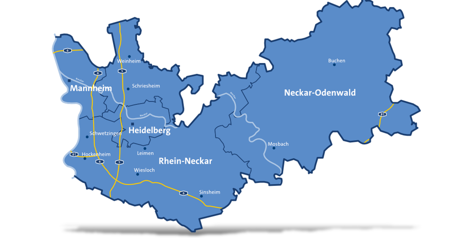 Der Kammerbezirk der Handwerkskammer Mannheim Rhein-Neckar-Odenwald