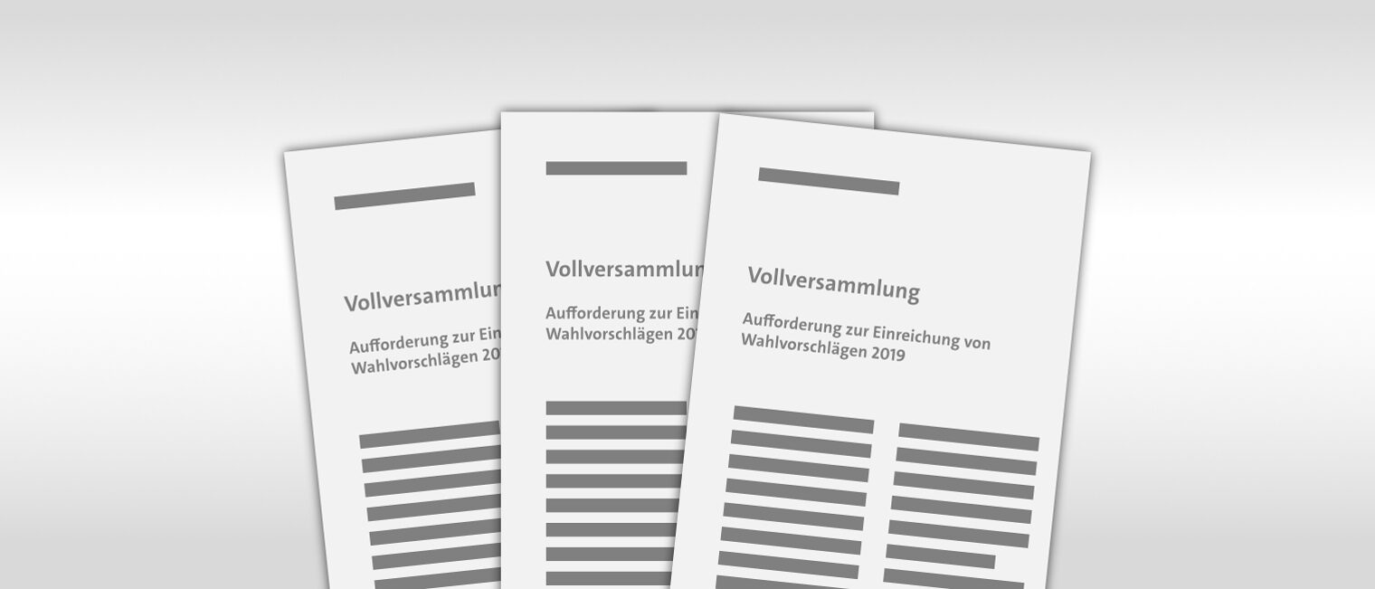 Wahl der Vollversammlung 2019 