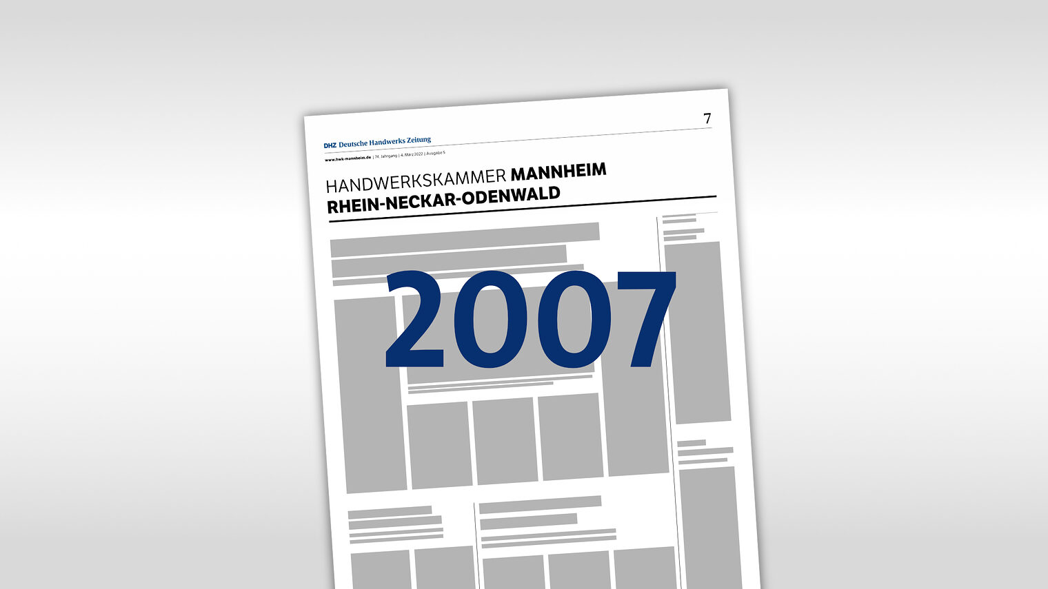 Archiv der Regionalseiten in der DHZ (Deutsche Handwerkszeitung) mit der Jahreszahl 2007