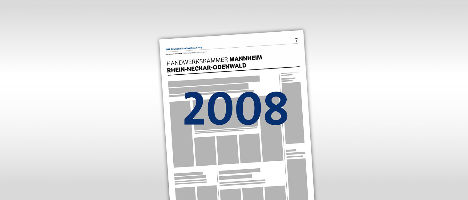Archiv der Regionalseiten in der DHZ (Deutsche Handwerkszeitung) mit der Jahreszahl 2008