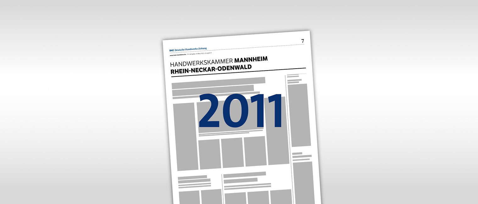 Archiv der Regionalseiten in der DHZ (Deutsche Handwerkszeitung) mit der Jahreszahl 2011