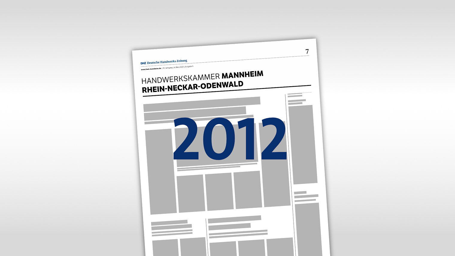 Archiv der Regionalseiten in der DHZ (Deutsche Handwerkszeitung) mit der Jahreszahl 2012