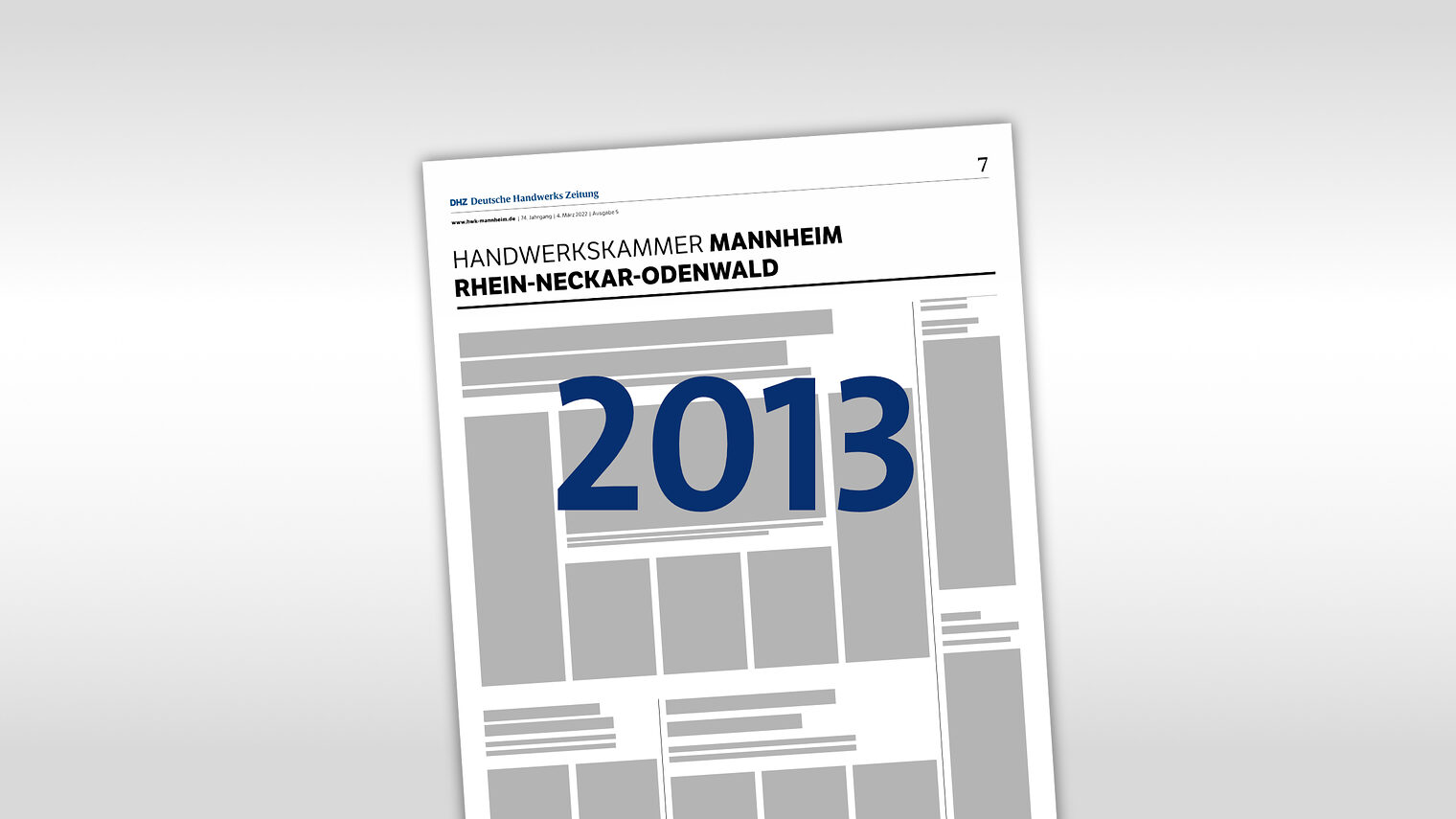 Archiv der Regionalseiten in der DHZ (Deutsche Handwerkszeitung) mit der Jahreszahl 2013