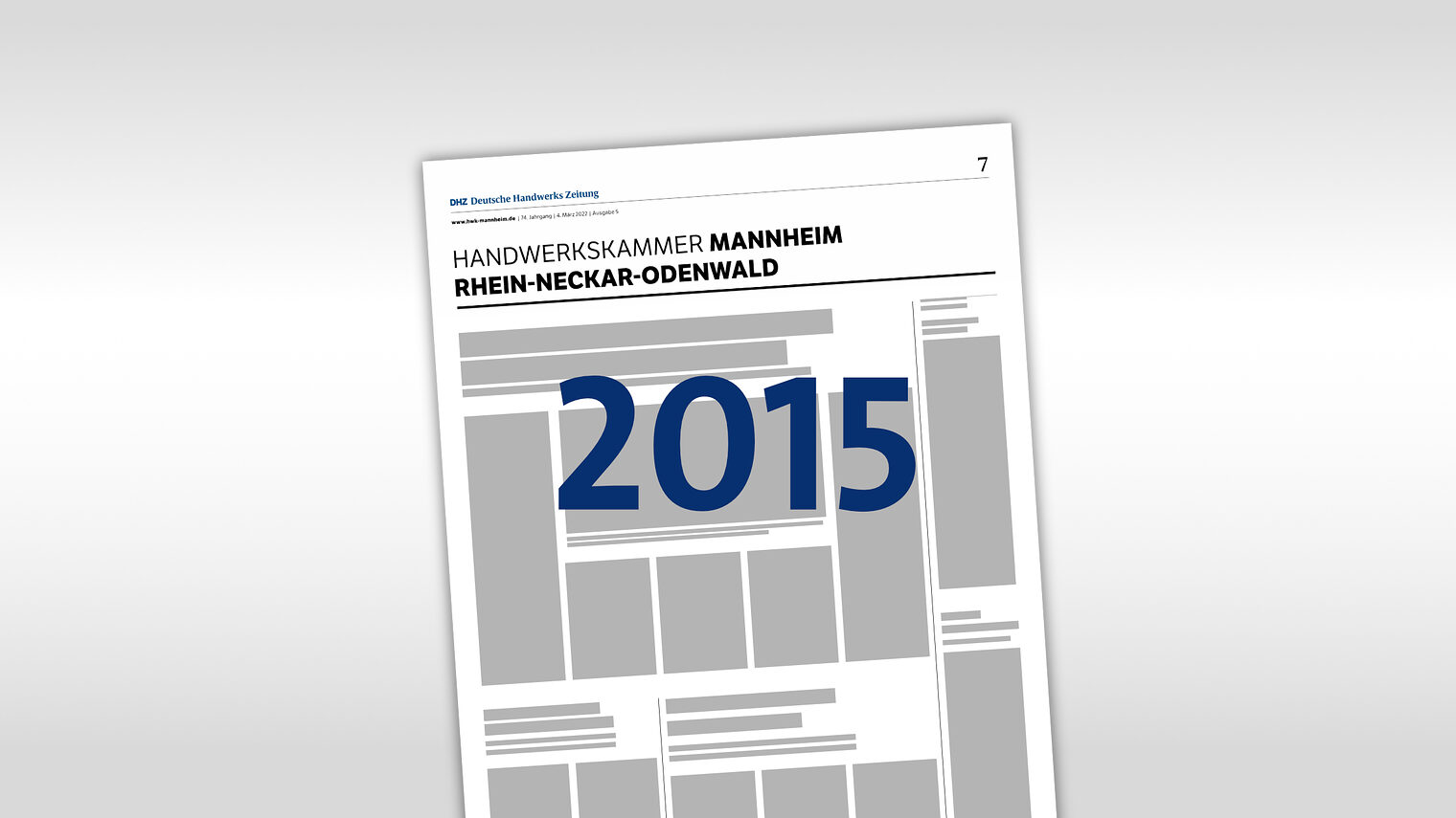 Archiv der Regionalseiten in der DHZ (Deutsche Handwerkszeitung) mit der Jahreszahl 2015