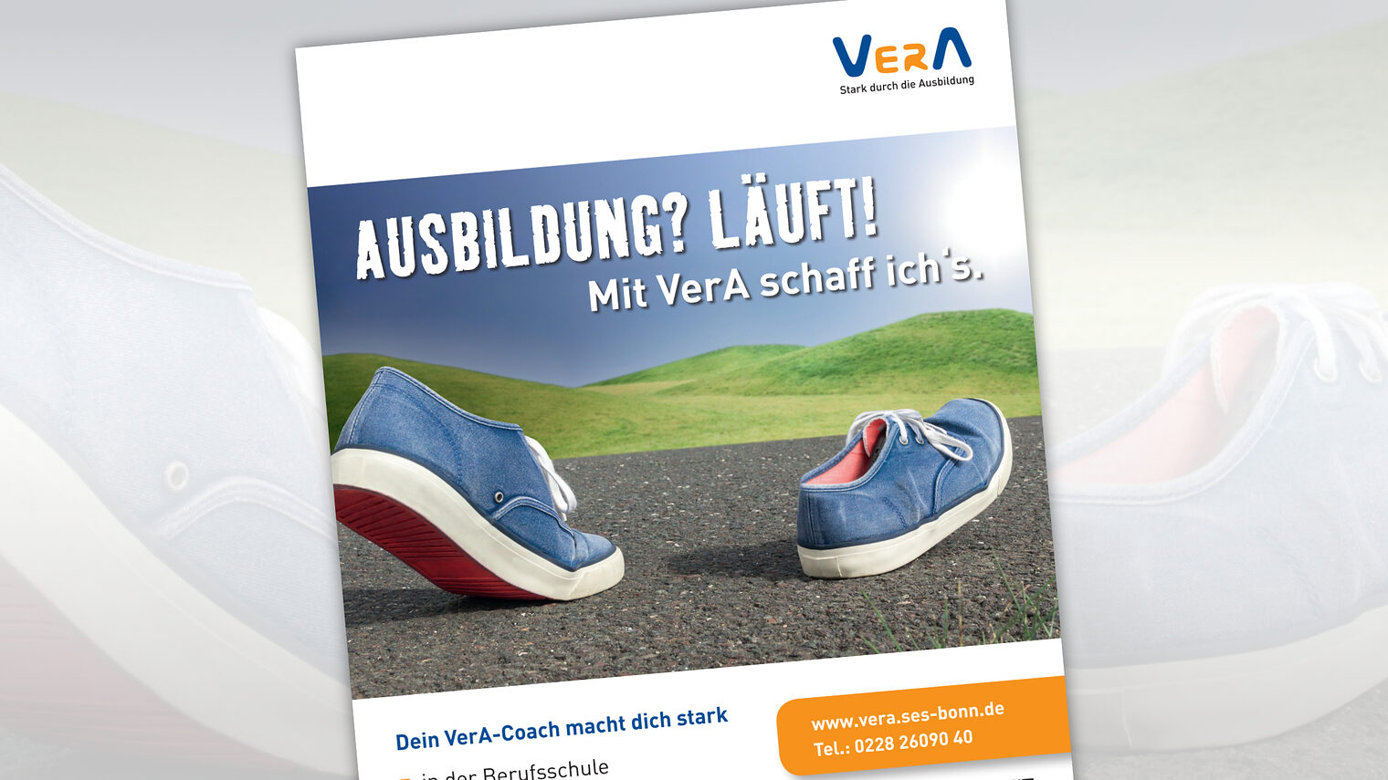 Ein Plakat der Initiative VerA mit dem Titel Ausbildung? Läuft!