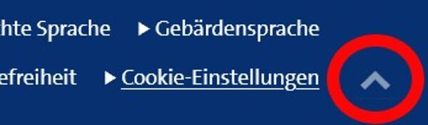 Pfeil im Fußbereich der Website www.hwk-mannheim.de im rechten unteren Bereich, über den sich zum Seitenanfang springen lässt