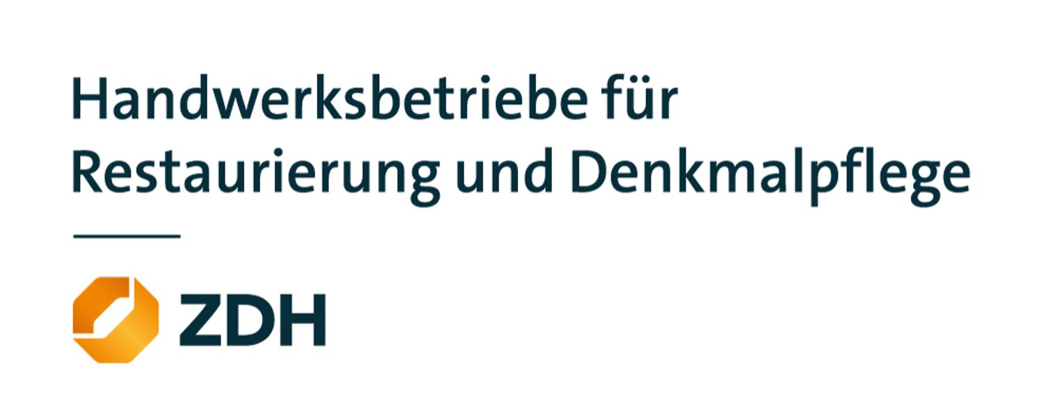 Logo mit der Aufschrift Handwerksbetriebe für Restaurierung und Denkmalpflege mit ZDH