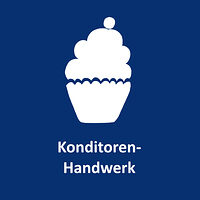 Törtchen als Icon für das Konditoren-Handwerk. Über diese Kachel gelangen Sie zur Informationsseite für das Konditoren-Handwerk. 