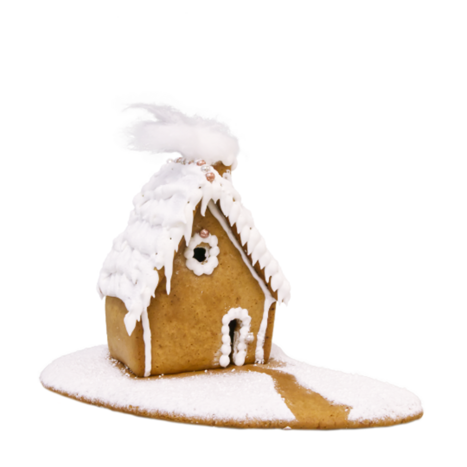 Ein Lebkuchenhaus auf einem Lebkuchboden