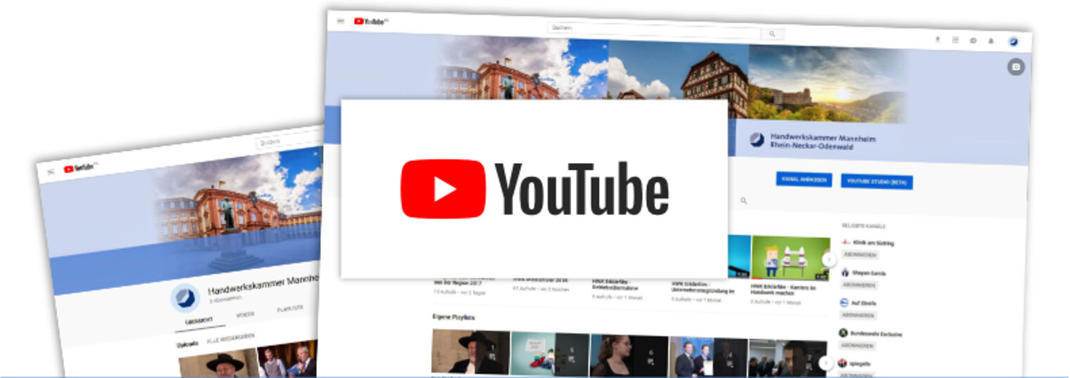 Zwei YouTube-Seiten symbolisch dargestellt.