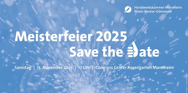 Save-the-Date-Karte zur Meisterfeier am 15. November 2025