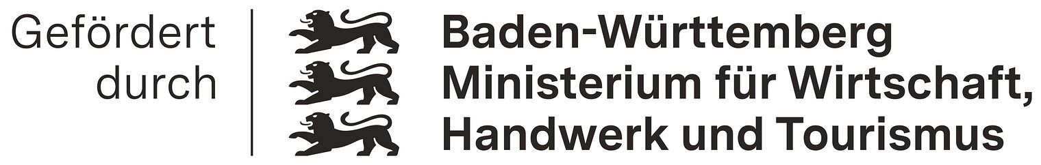 Logo "Gefördert durch Ministerium für Wirtschaft, Handwerk und Tourismus Baden-Württemberg"