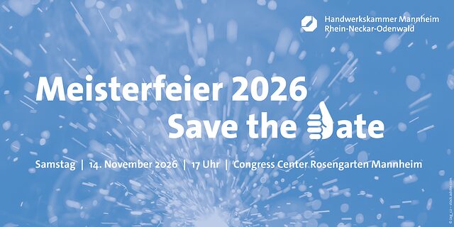 Save-the-Date-Karte zur Meisterfeier am 14. November 2026